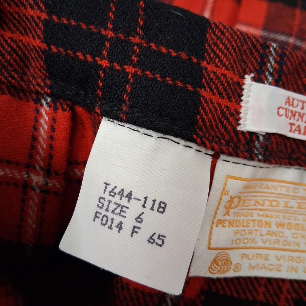 Vintage Pendleton Cunningham Tartan Red Plaid Skirt Womens Size 6 Pleated Maxi - Picture 4 of 9
